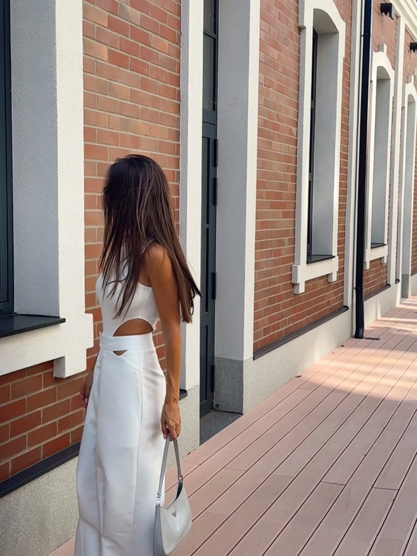 Cut-Out Body & High-Waisted Wide-Leg Pants